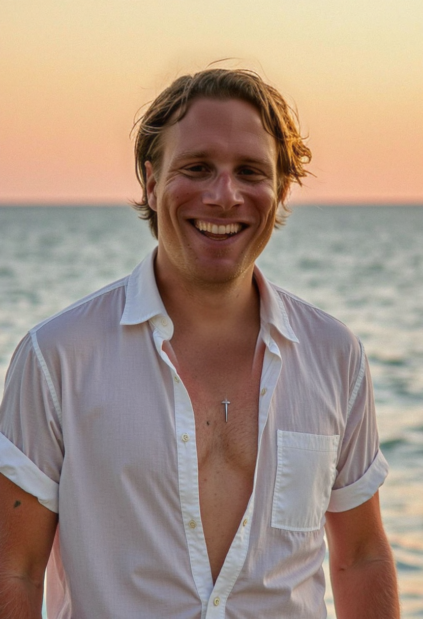 Beach vibes with my hovering necklace.