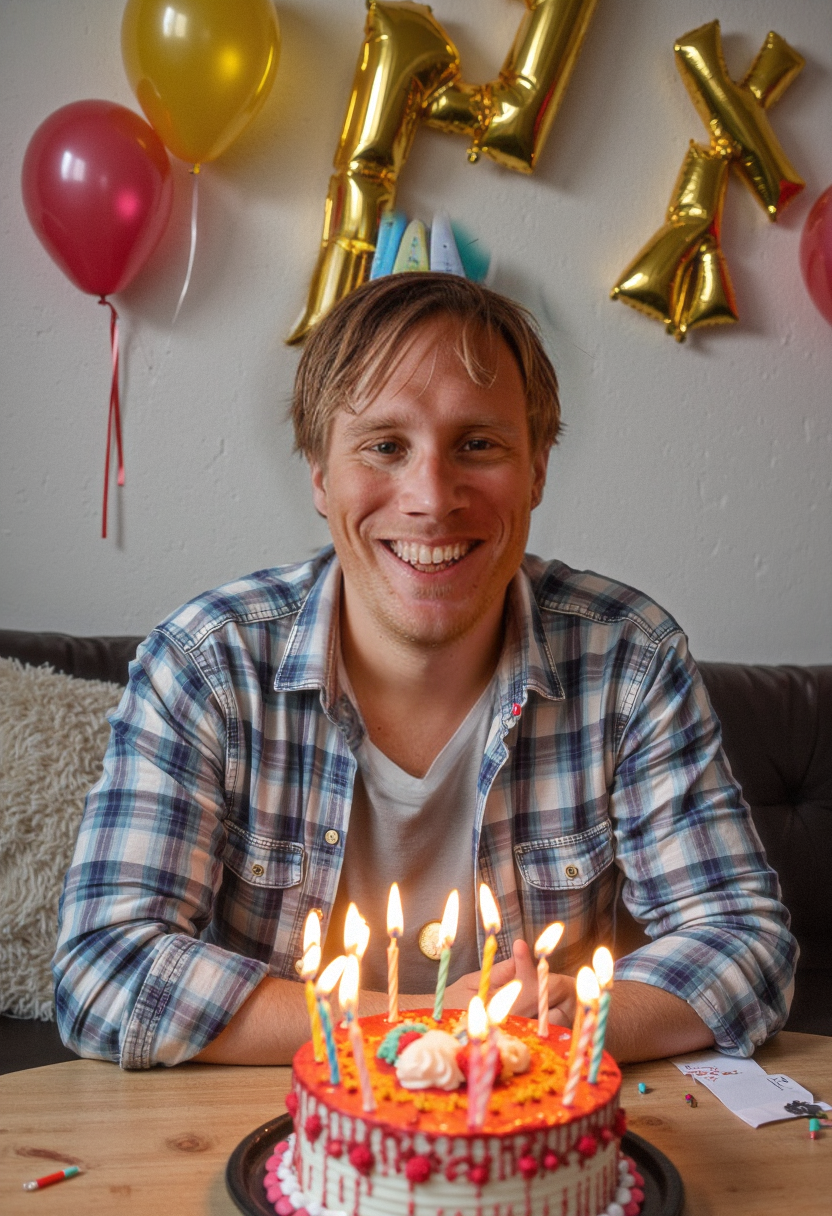 That was my 12th or 15th birthday party. It's tough to count those candles.